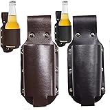 YUforest BierHolster,2 pcs Biergürtel,Bierhalter,Bierhalter Gürtel,Schwarz Bier Holster,Bierhalter Leder,Kann um die Taille G