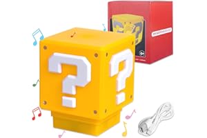 Ycaaeo Lampada Punto Interrogativo Cubo con Suono, 3D Light Night Lights per Anime, Lampada Punto Interrogativo, Luce Notturna Game per Regalo di Compleanno o di Natale