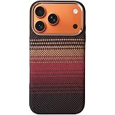 KZY İletişim iPhone 17 Pro ile uyumlu Kapak M-Safe Şarj &Ouml;zellikli İnce Yapılı Karbon Kevlar Kılıf - Kahverengi