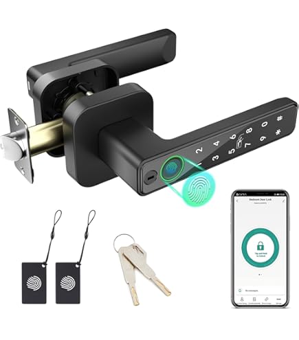ORNO OR-ZS-853 Elektronisch deurslot met touch-toetsenbord en intelligente functie, vingerafdruklezer, Bluetooth 4.0 (nikkel