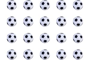 Yositochuan Calcio Balilla Materiale di Alta qualità Palline da Calcio Balilla silenziose, Palline da Calcio Balilla da 32 mm, Schema di Colori Classico Bianco e Nero (Set di 20 Pezzi)