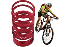 Fiorky 6 Pezzi Set Rondelle Forcella Bici 2/5/10mm Serie Sterzo Distanziale Bicicletta Kit Distanziali Stelo Forcella Anteriore in Lega di Alluminio for MTB Mountain Bicyle