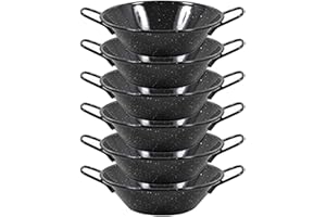Menax - Padella per Paella Mini in Acciaio Vetrificato Antiaderente - Set 6 - Ø 14 cm - 1 Porzioni