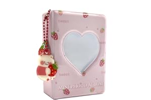 BEEK R4IC pp-1 Kpop Holder, 3 cale Mini Butterfly Love Heart Hollow 40 kieszonek na karty książeczkowe album na zdjęcia z charmsami (D)