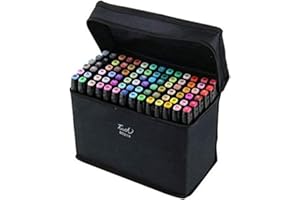 SKY-TOUCH 80 Colored Alcohol Markers Set, Dual Tip Art Pe... - 33 ريال
