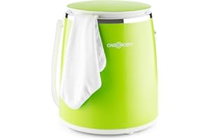 Oneconcept Ecowash-Pico - Mini Lavadora Portable, Lavadora de Camping, Función Centrifugado, Capacidad: 3,5 kg, Potencia: 380 W, Temporizador, Uso Sencillo, Recogecable, Asa Transporte, Olivo