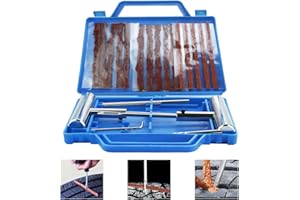 GIRAFEDA 20 Pcs Réparation de Pneu avec Boîte Rangement Kit Meche Pneu Reparation Pneu Voiture Mèche Réparation Pneu Tubeless Kit Meche Moto Outil de Réparation Pneu pour Voiture Moto SUV Jeep VTT