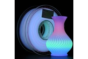 AMOLEN Filamento PLA 1.75mm Multicolore Glow in the Dark, Cambio Colore Ogni 5 Metri, Filamento Stampante 3D PLA Arcobaleno 1kg