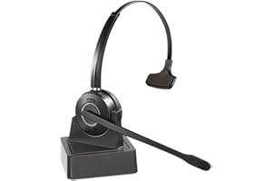 CLEYVER Gap Mono, Noir, sans Fil, DECT Gap, Micro Antibruit, Mono, Protection Acoustique, 150m de Portée, BusyLight, Charge Rapide, Confortable, Léger, Longue Autonomie