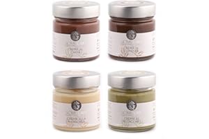 AZIENDE AGRICOLE SCYAVURU SICILIA Sweet Cream Set: Kaffeesahne, Gianduiasahne, Mandelcreme, Pistaziencreme 200gr x 4
