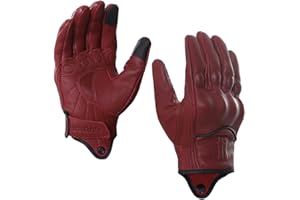 Harssidanzar Guantes de Moto con Pantalla táctil de Piel de Cabra con Dedos completos para Mujer GL016EU