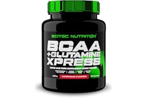 Scitec Nutrition BCAA + Glutamine Xpress - Mélange d'acides aminés essentiels - avec 5g de BCAA 2:1:1-5g de Glutamine - enrichi en Taurine, 600 g, Pastèque