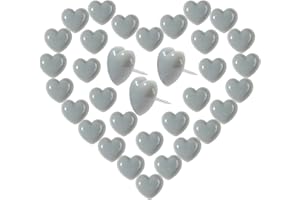 VAPKER 150 bonitas tachuelas grises en forma de corazón con punta de acero para fotos de pared