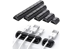 SallyFashion Selbstklebende Kabel Organizer, 5 Stück Kabelhalter Selbstklebend Kabelclips für Schreibtisch USB Kabel Ladekabel Ladegeräte Audiokabel