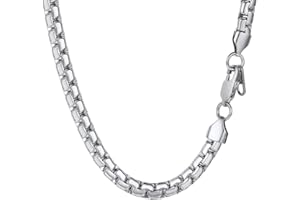 PROSTEEL Chaîne Collier pour Homme Femme Maille Plate 4mm/6mm en Acier Inoxydable/Plaqué Or - Longueur 36/46/51/55/61/66/71/76cm