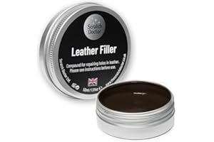 THE SCRATCH DOCTOR Scratch Doctor Leather Filler Repair Compound Fill Holes Cracks Scratches Scuffs on Leather Furniture Car Seats Shoes and Bags (Dark Brown, 50ml)