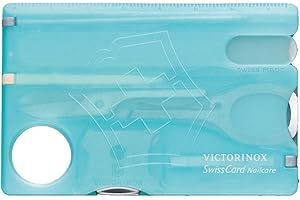 Victorinox Taschenmesser Swiss Card Nailcare (13 Funktionen, Glas-Nagelfeile, Schere), eisblau transparent B1
