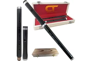 CT CREATECH TOOLS Traditional Irish"BB" Wooden Flute with Hard Wood Case, Rosewood, Two Parts, 15" Size (Black)