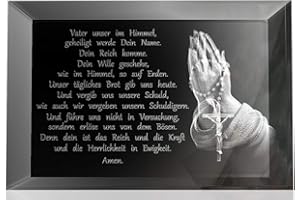 VIP-LASER 3D Glass Crystal XL Father Our with Praying Hands in 3D – The Great Gift for Any Christian!