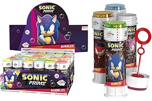 DULCOP - Pacco da 36 bolle Sonic - Bolle di sapone - 60 ml - 047338PA - Nero - Plastica - Licenza ufficiale - Giocattolo per bambini - Gioco all'aperto - A partire dai 3 anni