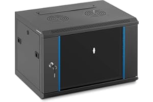 FROMM & STORCK Fromm & Starck Star_DC.19.6.S_04 Baie De Serveur Informatique Armoire Réseau Rack (19 Pouces / 6U, L540 x P400 x H350 mm, Capacité de Charge : 60 kg, Porte en Verre de sécurité, Serrure à barillet)