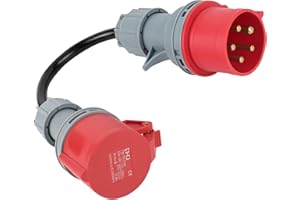 Binnan Adattatore CEE da 32 A a 16 A, Presa Industriale Maschio, 5 Poli, IP44 Impermeabile, Adattatore Presa Industriale per Accessori per Auto Elettriche, Officine, Cantieri Edili e Industria