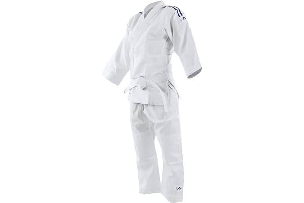 Adidas 200 Evolution Kimono de Judo Homme - J200 T110/120- ADIJ200E - Blanc, FR : S (Taille Fabricant : 110/120)