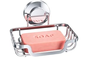 TAILI Soap Dish for Shower, Max Hold 5 KG Suction Soap Holder for Bathroom, Bathtub, Wall Mounted, Waterproof, Drill-Free, Removable Metal Shower Organizer, Sponge Sink Holder Suction Cup, Silver