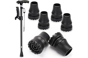 NEUSID 6 Stück Gehstock Gummipuffer, 19mm Rutschfeste Krücken Gummi Walking Stöcke Gummipuffer für Wanderstöcke Ersatz-Gummispitzen Robuste für Senioren Krücken, Stöcke, Gehstöcke