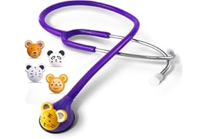 SCIAN HS-30Q Stethoskop für Kinder mit mehreren Farben, Cartoon Tiere Design Stethoskop für Kliniker, Krankenschwester, Heimgebrauch (Purple)