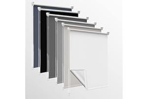 Homland Store Occultant sans Perçage, 65l x 120L cm (Largeur du Tissu 60cm) Rideaux Occultant avec Revêtement d'argent, Isolation Thermique, Installation Simple, pour Chambre, Salon, Blanc