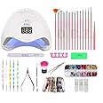 INENCE ® Nail Art Kit with UV LED Nail Lamp Gel Manicure Dryer Lamp, Acrylic Nails Gel Polishing Shape Tools Supplies Set, Manicure Pedicure Nail Files DIY Decoration