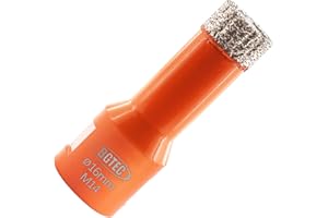 BGTEC Brocas de Núcleo de Diamante Seco para Baldosas de Porcelana, Mármol, Cerámica, Ladrillo con Rosca M14 de 16 mm de Diámetro