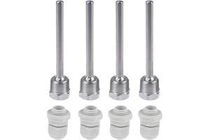 LNGJIN 4 Stk 1/2 Zoll Tauchhülsen,8×100mm Edelstahl tauchhülse,G1/2 Zoll Gewinde für Temperatursensor,304 Tauchhülsen,Edelstahl Tauchhülsen,Schutzrohr für Temperaturfühler,Tauchhülse Thermowell,Thermowell