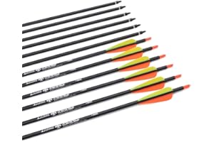 ELONG OUTDOOR Pfeile 28 30 31 Zoll Carbonpfeile Bogenpfeile Jagdpfeile für Recurvebogen, Langbogen und traditionellen Bogen Zielübung Outdoor Jagd Schießen