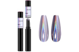POLLY ONLINE Chrome Nail Powder Pen - Air Cushion Nail Powder Pen With Mirror Effect Glitter Nail Art Pens Eyeshadow Pens