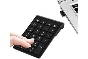 CLOXKS Wireless Numeric Keypad,Plug and Play 2.4GHz Portable Number Pad for Office/Home/Accounting, 22-Key Number Pad with USB Receiver Compatibility for Windows and OS X System