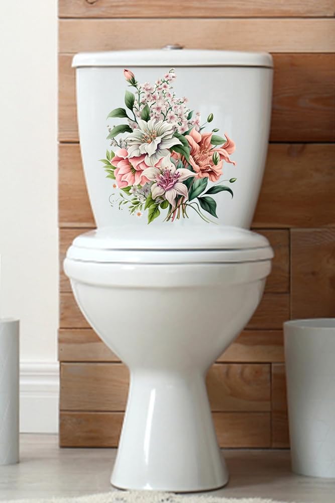 Soft Renkli Kır Çiçekleri Klozet Sticker Banyo Sticker