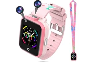TOPCHANCES 4G Smartwatch für Kinder Smart Watch kinderuhr mit GPS WiFi LBS Tracker,2 Kamera,SOS,Wecker, Jungen Mädchen Smartphone für Kids 3-12 Jahre (Rosa)