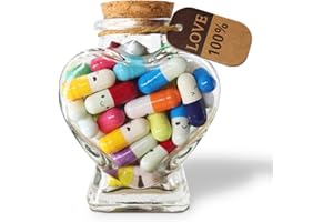 Prounion Capsule Letters Message in a Glass Bottle, Cute Capsule Note Messages Pills for Boyfriend/Girlfriend, Love Capsule Letter Message for Anniversary Birthday Valentines Mother's Day, 50PCS