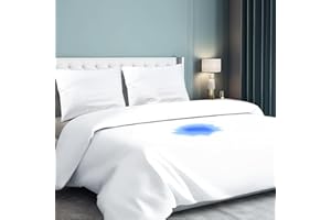 WYFKYMXX Incontinence Duvet Protector Soft and Breathable Cotton Reusable Duvet Waterproof Protector Cover with Zipper Closer & Corner Ties for Child Elder Pet. (White, Double)