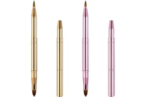 YQQYG Lip Brush, Pack of 2 Lip Brush, Double-Sided Lip Makeup Brush, Retractable Lipstick Brush with Cap, Travel Lip Brush Set for Lipstick Lip Gloss