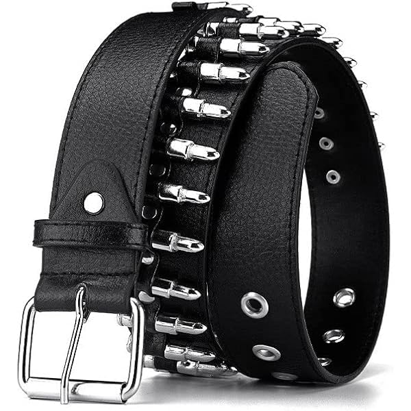 Buy SNCEAW Studded Belt, Metal Punk Rock Rivet belt with Bright