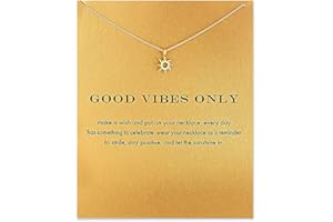 upeilxd Friendship Charm Gold Necklace for Women Good Luck Pendant Chain Sun Butterfly Angel Wings Girl Jewelry Necklace with Message Card Girls' Birthday Gift Card
