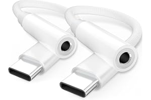 LQIESDD [2 Pack] Adattatori Jack da USB C a 3,5 mm, Cavo Audio Aux da Tipo C a 3,5 mm,Supporta il Controllo via Cavo Delle Chiamate Musicali,per iPhone 15 Pro, Samsung Galaxy, Pixel, Huawei, OnePlus, ecc.