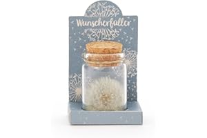 ‎DIE STADTGÄRTNER Die Stadtgärtner Wunscherfüller (Blau) Echte Pusteblume im Glas | Schöne Geschenkidee zur Hochzeit, zum Geburtstag, zu Weihnachten, als Glücksbringer | Handgefertigt in Deutschland