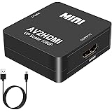 DIGITNOW!Convertisseur RCA vers HDMI,CVBS AV vers HDMI Adaptateur,Convertisseurs Vvidéo Audio avec Câble de Charge USB Suppor