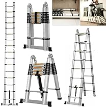 Scala Telescopica In Alluminio 5M Pieghevole - 16 Gradini, Portata 150kg, EN131, Per Interni Ed Esterni - Foto 6