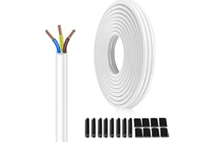 XINWANG Cavo Elettrico H05VV-F 3X0,75 mm² Bianco - 5 Metri ConRame Multifilare E Isolamento PVC - Cavo Per Elettrodomestici Resistente All'Umidità Per Cucina, Lavatrici E Impianti Domestici Sicuri