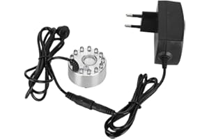 QCWWY Mister Fogger, 12 LED Mini Maszyna do Mgły ze zmianą Koloru światła Fontanna Wewnętrzna Mist Maker Fogger Akcesoria do Fontann Wewnętrznych do Funkcji Wodnej Halloween Boże